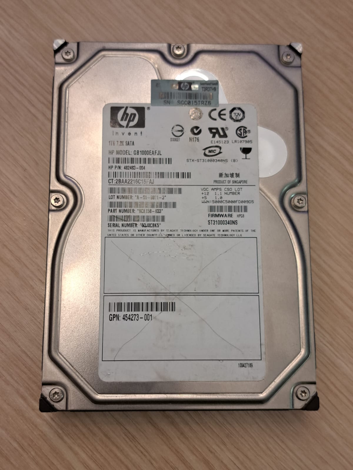 Жесткий диск HP 482483-004 1TB 7.2K SATA (на запчасти)